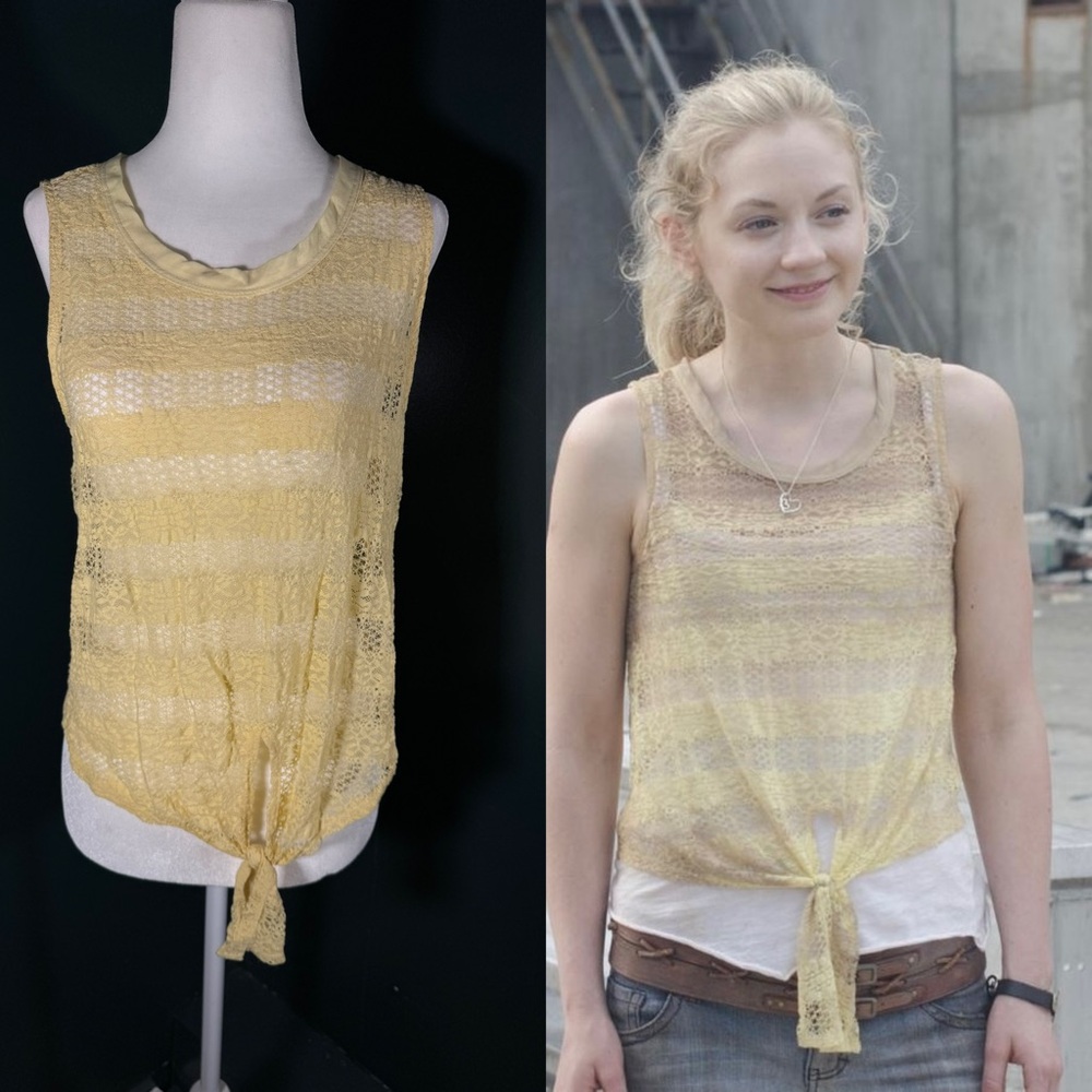 Chloe K • Floral Lace Tie Front Tank Top S • ASO Beth Greene